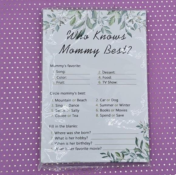 Baby Shower Games for Boy or Girl 50 Cards - Picture 2 of 4